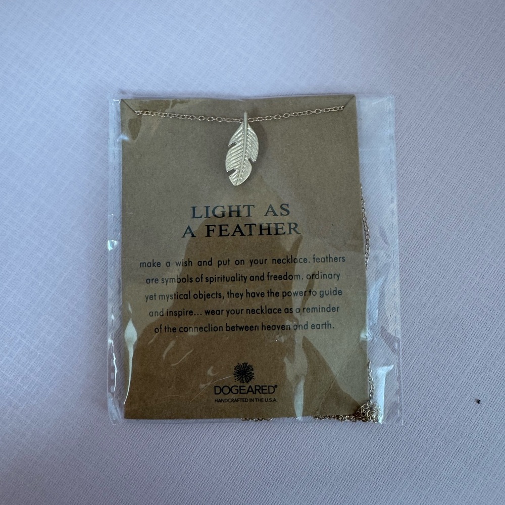 Dogeared Gold Feather Pendant Necklace